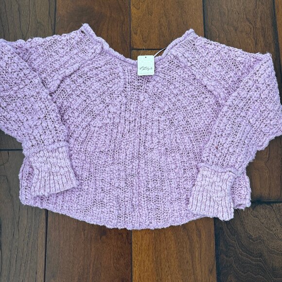 NWT Free People In A Swirl Pullover Sweater Lilac Bouquet Small - Picture 4 of 5